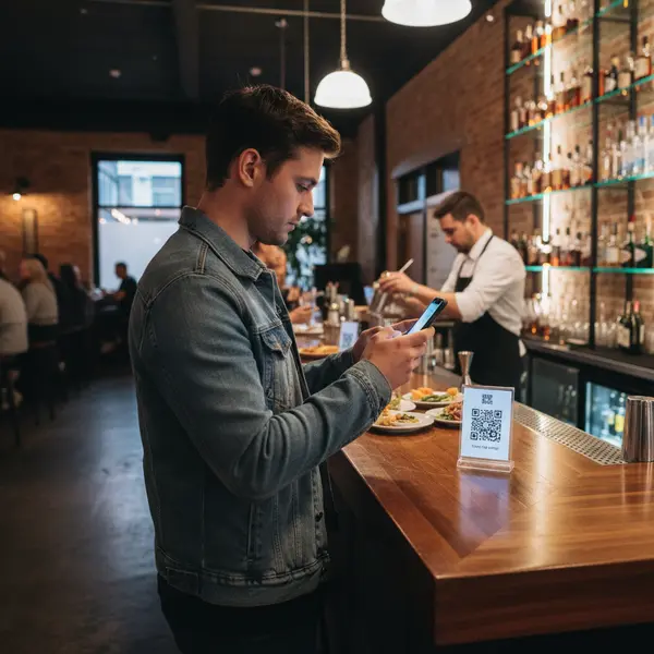 Customer viewing digital menu on mobile